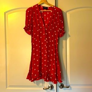 The Kooples red polkadot dress size 2